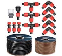 HOLZBRINK Système d’Irrigation Goutte-à-Goutte, kit d’arrosage pour Les thuyas : Tuyau d’arrosage 50 m Profi 16 mm, 5 m Tube LDPE 16 mm, HTB-12-50P-5