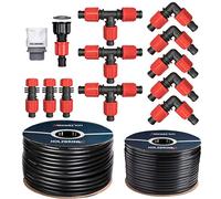 HOLZBRINK Système d’Irrigation Goutte-à-Goutte, kit d’arrosage pour Les thuyas : Tuyau d’arrosage 50 m Advanced 16 mm, 25 m Tube LDPE 16 mm, HTB-13-50A-25