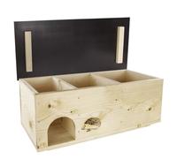 Holzdeko-Ma Igelhaus Igelhotel Mangeoire pour hérisson Naturel 2 x résistant aux intempéries (IN)