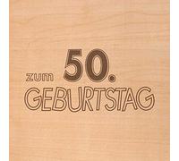 Holzgrusskarten Carte d'anniversaire originale 50 ans - 100% fabriquée en Autriche - Bois de cerisier - Carte d'anniversaire, cadeau d'anniversaire et bien plus encore