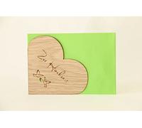 Holzgrusskarten Carte de vœux originale de mariage - 100% fabriquée à la main en Autriche en bois de chêne, carte postale
