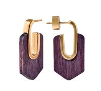 Holzkern Boucles d'oreilles pour femmes, puces d'oreilles, | Bijoux en laiton poli, plaqués or