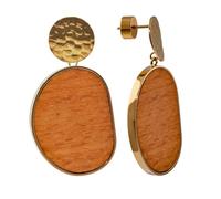 Holzkern Boucles d'oreilles pour femmes Sequoia couleur noyer/or I | Boucles d'oreilles tendance pour femmes en laiton poli