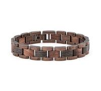 HOLZKERN Bracelet pour homme en acier inoxydable avec insert en bois, couleur noyer/cuivre, référence 9010631024185