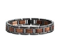 HOLZKERN Bracelet pour homme en acier inoxydable avec placage bois,