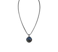 HOLZKERN Collier pour homme en acier inoxydable Archetype Sodalite/Gris | Bijou avec un pendentif mat représentant des chaînes de montagnes