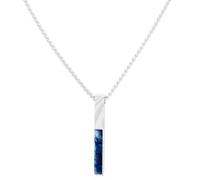 HOLZKERN Collier pour homme en acier inoxydable Campania Sodalite/Damas