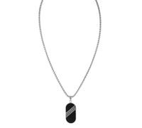 HOLZKERN Collier pour homme en acier inoxydable Outlands, ardoise/argent