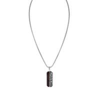 HOLZKERN Collier pour homme en acier inoxydable Outlands, noyer/argent