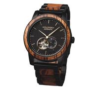 HOLZKERN Montre Automatique Homme San Francisco zebrano/érable