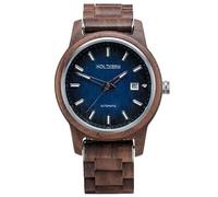 HOLZKERN Montre Automatique pour Homme Nightbird Noyer/Bleu