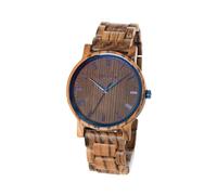 HOLZKERN Montre-Bracelet à Quartz « Matin d'automne » Zebrano/Wengé