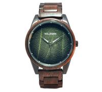 HOLZKERN Montre-Bracelet pour Homme Edisto Noyer/Feuille