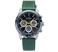 HOLZKERN Montre-Bracelet pour Homme en Titane « Neverrest » œil de Chat/Vert