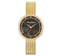 HOLZKERN Montre pour Femme « Coralline » Bronzite/Couleur Or avec 2 Bracelets