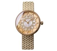 HOLZKERN Montre pour Femme « Suncatcher » Nacre/Couleur Or