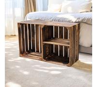 Holzkisten 4er Set Geflammt 50 x 40 x 30cm Regal