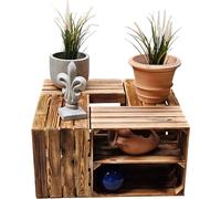 Holzkisten Regal 4er Set 50 x 40 x 30cm Geflammt Ablage Lang