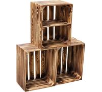 Holzkisten Regal 4er Set 50 x 40 x 30cm mit Ablage kurz