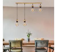 Holzleuchte Lampe Suspendue Lumière pour Salle à Manger Spot Mobile 4-Flammig