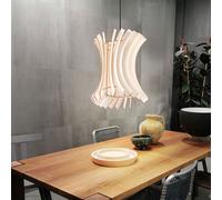 Holzleuchte Lampe Suspension Lamellenstil Courbé Nature 1x E27 H 107 CM