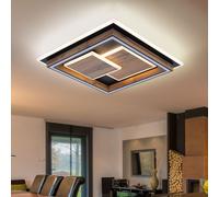 Holzleuchte Plafonnier Luminaire de Salon MDF Métal Noir LED