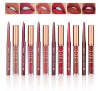 Holzsammlung 12Pcs Crayon À Lèvres Mat Et Ensemble De Rouge À Lèvres 24 Heures Nus Étanche Beauté Maquillage Kit Lipgloss Liptints Pour Femmes Crayon À Lèvres Rouge Lifter Brillant À Lèvres Cadeaux#03