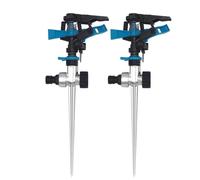 Holzsammlung 2 Pièces Arroseur à Pulsation, Arroseur de Pelouse,pour arrosage jusqu'à 530 m², arroseur Circulaire 360°, pour Arroser Les Plantes Fleurs Légumes(F)