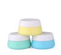 Holzsammlung 3 pièces Recipient Cosmetique,10 ml Portable Silicone Cosmétique Vide Pot,pour crèmes, comprimés et lotions