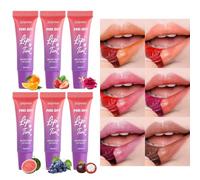 Holzsammlung 6 Couleurs Crayons à Lèvres Peel Off, Tasse Antiadhésive Brillant à Lèvres Nude Mat, Teinture à Lèvres Peel Off Hydratation Longue Durée Baume a Levre Teinté, Gloss Repulpant