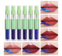 Holzsammlung 6 Couleurs Crayons à Lèvres Peel Off, Tasse Antiadhésive Brillant à Lèvres Nude Mat, Teinture à Lèvres Peel Off Hydratation Longue Durée Baume a Levre Teinté, Gloss Repulpant