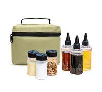 Holzsammlung 6 Pcs Bocaux Rangement Cuisine Pots à épices Pot a Epices Récipient à épices avec Sac de Transport pour Camping Cuisson et Barbecue Voyage #k