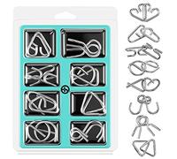 Holzsammlung 8 Pièces Casse Tete Metallique, Jeux Casse Tête Metal, Métallique Wire Set Mini IQ Puzzle, Esprit Test Jeu Educatif Logic Jouet Classique Cadeau pour Adulte et Enfant