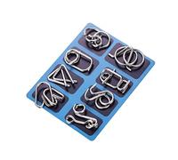 Holzsammlung 8 Pièces Casse Tete Metallique, Jeux Casse Tête Metal, Métallique Wire Set Mini IQ Puzzle, Esprit Test Jeu Educatif Logic Jouet Classique Cadeau pour Adulte et Enfant