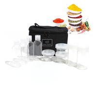 Holzsammlung 9 Pcs Bocaux Rangement Cuisine Pots à épices Pot a Epices Récipient à épices avec Sac de Transport pour Camping Cuisson et Barbecue Voyage