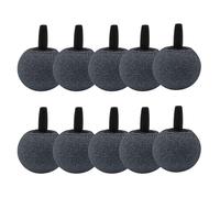Holzsammlung Bulleur Aquarium Silencieux - 10 PCS 40mm Noir, Diffuseur d'Oxygène Rond Nano Bubble Air Stone pour Etits Bassins et Marchés de Poissons