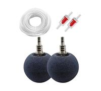 Holzsammlung Bulleur Silencieux Aquarium 70 mm, Diffuseur d'Oxygène Rond avec 2 Nano Bubble Air Stone, Tuyau Air de 6 m, 2 Clapets Anti-Retour