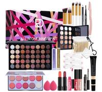 Holzsammlung Coffret Maquillage Femme, Kit de Démarrage de Maquillage Complet avec Ombres Paupière, Rouge à Lèvre, Pinceaux, Correcteur, Recourbe-cils, Pochoirs à Sourcils #04