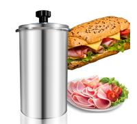 Holzsammlung Cuiseur à Jambon en Acier Inoxydable 1,2 Ascenseur, Maison Deli Presse à Jambon avec Thermomètre, Moule à Bacon de Cuisine pour Cuisine Saine Fabrication de Charcuterie Maison