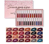 Holzsammlung Ensemble de Rouge à Lèvres Mat 24 Couleurs Nude - Hydratant Longue Durée Étanche Maquillage Coffret Cadeau