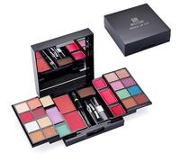 Holzsammlung Ensemble Maquillage Femme, 25 Couleurs Palette de Maquillage Kit, Ensemble-cadeau de Maquillage avec Ombre à Paupières, Rouge Lèvres, Eyeliner, Brosse Cosmétique