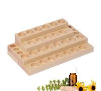 Holzsammlung Huile Essentielle Boîte de Rangement en Bois Présentoir et Support de Aromathérapie Huiles 30 Trous, Organiseur de Cosmétique de Transport, Idéal pour Vsalle de Bain, Voyage, Présentation