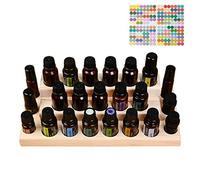 Holzsammlung Huile Essentielle Boîte de Rangement en Bois Présentoir et Support de Aromathérapie Huiles 23 Trous, Organiseur de Cosmétique de Transport, Idéal pour Vsalle de Bain, Voyage, Présentation