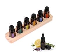 Holzsammlung Huile Essentielle Boîte de Rangement en Bois Présentoir et Support de Aromathérapie Huiles 6 Trous, Organiseur de Cosmétique de Transport, Idéal pour Voyage, Présentation
