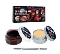 Holzsammlung Kit De Maquillage Pour Le Visage Et Le Corps, Kit De Maquillage à Effet SpéCial Pour Corps, Nez Et Cicatrices, Avec Cire, Spatule, Faux Sang