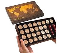 Holzsammlung Kit De Timbre De Sceau De Cire, 26 Lettre A-Z Alphabet Cachet de Cachetage Amovible et 2 Poignée en Bois, pour Embellir des Emballages, Invitations de Mariage, Cartes Cadeau