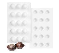 Holzsammlung Moule à Boules Chocolat 3 cm, Moule en Silicone Mini Sphère 15 Cavités pour Mousse, Truffes, Gelée, Pâtisserie, Moules Tuile, Glace, Bonbons, MouleAntiadhésif pour Décoration de Gâteaux