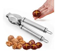 Holzsammlung Pince a Chataigne, Coupe Chataigne en Acier Inoxydable 304, Casse Noix sans Effort Pince à Châtaignes, Multifonctionnels Casse Châtaigne Chestnut Opener Clip pour Châtaignes, Noix
