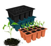 Holzsammlung Plateaux de Démarrage de Semis, Mini Serre pour Plantes, Lot de 3 Bac à Semis en Silicone Réutilisable 36 Cellules Serre Plateaux de Culture pour Plante Graines Serre Germination