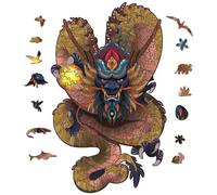 Holzsammlung Roi Dragon Puzzles en Bois de Forme Animaux pour Adultes, Pièces de Puzzle Bois Forme Unique Colorée, Wooden Puzzle avec Boîte-Cadeau pour Décoration Intérieure (24.5x40.6cm, 300 Pièces)